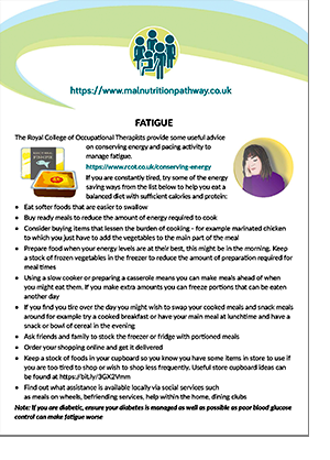 A guide for patients coping with fatigue, feelings of tiredness, exhaustion